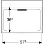 Geberit ONE Waschtisch 60 cm, Abgang horizontal, ohne Hahnloch, ohne Überlauf