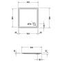 Receveur de douche carré Duravit Starck Slimline 90 x 90 cm - photo produit
