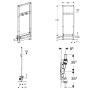 Geberit Duofix Element für Dusche 130 cm mit Wandablauf, Wandarmatur AP d50 - Produktansicht