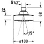 Duravit Kopfbrause 1jet Ø 10 cm - Detailansicht