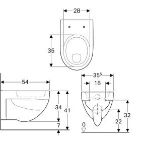 Geberit Renova WC suspendu à chasse d'eau plate 6l