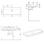 Geberit Smyle Square Waschtisch 120 cm, ohne Hahnloch - Produktansicht