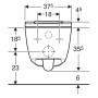Geberit AquaClean Sela Square WC-Komplettanlage Wand-WC - technische Ansicht