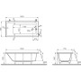 Baignoire VitrA Integra 160 x 75 cm - vue détaillée
