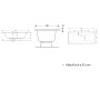 Baignoire rectangulaire Geberit Renova Plan Duo 180 x 80 cm - vue détaillée