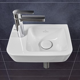 Lavabo compatto Villeroy & Boch O.novo 36 x 25 cm senza troppo pieno, vasca a destra