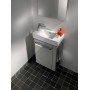 Geberit Renova Compact Handwaschbecken 40 cm, asymmetrisch mit Hahnloch links - technische Ansicht
