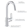 GROHE Start Einhand-Waschtischbatterie, 1/2" L-Size - technische Ansicht