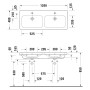 Duravit D-Code Doppelwaschtisch 120 cm - Produktansicht
