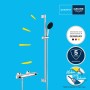 GROHE Precision Flow Thermostat-Brausebatterie 1/2" mit Brausegarnitur 90 cm - technische Ansicht