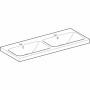 Geberit iCon Light Doppelwaschtisch 120 cm mit 2 Hahnlöchern und Überlauf - Detailansicht