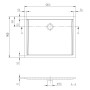 Receveur de douche rectangulaire Villeroy & Boch Taro 120 x 90 x 2,5 cm - photo produit