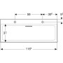 Geberit ONE Waschtisch 120 cm, Abgang horizontal, 2 Hahnlöcher, ohne Überlauf - Produktansicht