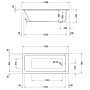 Baignoire rectangulaire Duravit D-Code 175 x 75 cm - vue détaillée