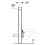Geberit Monolith Plus Sanitärmodul für Wand-WC, 114 cm, Frontverkleidung aus Glas - Produktansicht