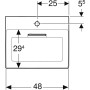 Geberit ONE Aufsatzwaschtisch, 1 Hahnloch, ohne Überlauf, Abgang horizontal - Detailansicht