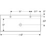 Geberit ONE Waschtisch 120 cm, Abgang vertikal, 2 Hahnlöcher, ohne Überlauf - technische Ansicht