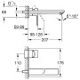 GROHE Lineare Neu 2-Loch-Waschtischbatterie Unterputz, Ausladung 20 cm - technische Ansicht