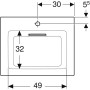 Geberit ONE Möbelwaschtisch 60 cm, Abgang horizontal, 1 Hahnloch, ohne Überlauf - Detailansicht