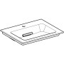 Geberit ONE Möbelwaschtisch 60 cm, Abgang horizontal, 1 Hahnloch, ohne Überlauf - technische Ansicht