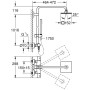 Sistema doccia GROHE Euphoria System 150 con miscelatore termostatico per montaggio a parete - vista tecnica