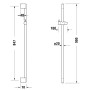 Astina doccia Duravit 90 cm - vista tecnica