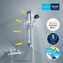 GROHE Precision Flow Thermostat-Brausebatterie 1/2" mit Brausegarnitur 60 cm - technische Ansicht