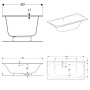 Baignoire Geberit Soana Duo 190 x 90 cm - vue détaillée