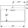 Geberit ONE Waschtisch 75 cm, Abgang horizontal, 1 Hahnloch, ohne Überlauf - Detailansicht