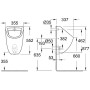 GROHE Bau Keramik Urinal mit verdecktem Zulauf - technische Ansicht
