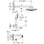 GROHE Rainshower System Smart Control 360 Duo mit Thermostatbatterie - technische Ansicht