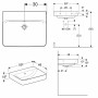 Geberit Renova Plan Waschtisch 60 cm ohne Hahnloch, mit Überlauf - technische Ansicht
