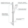 GROHE Vitalio SmartActive 130 Cube Brausestangenset 3 Strahlarten - Detailansicht