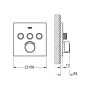 GROHE SmartControl Unterputzmischer Fertigmontageset mit 3 Absperrventilen, eckige Ausführung - Detailansicht