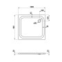Roca Steel Plan Stahl-Duschwanne superflach 100 x 90 x 2,5 cm - Produktansicht