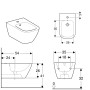 Bidet mural Geberit Smyle Square, forme fermée - photo produit