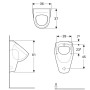 Geberit Renova Urinal, Zulauf von hinten - Detailansicht