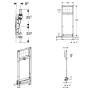 Geberit Duofix Element für Dusche 130 cm mit Wandablauf, Wandarmatur UP d40 - Detailansicht