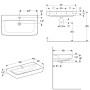 Geberit Renova Plan Aufsatzwaschtisch 85 cm mit Hahnloch mittig und Überlauf - technische Ansicht