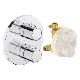 Ensemble de robinetterie thermostatique encastrée Duravit, rond