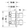 Ensemble de robinetterie thermostatique encastrée Duravit, rond - vue détaillée