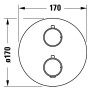 Ensemble de robinetterie thermostatique encastrée Duravit, rond - vue technique