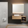 Geberit ONE Aufsatzwaschtisch, ohne Hahnloch, ohne Überlauf, Abgang horizontal - technische Ansicht