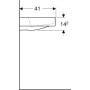 Geberit ONE Aufsatzwaschtisch, ohne Hahnloch, ohne Überlauf, Abgang horizontal - technische Ansicht