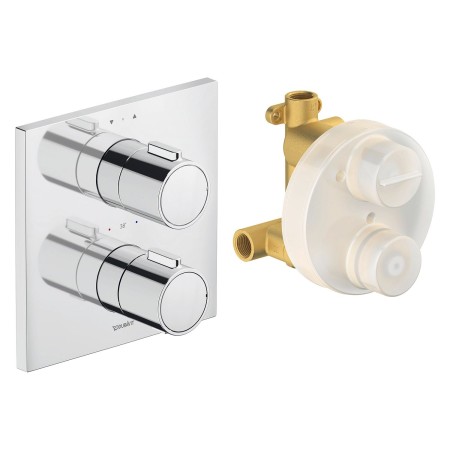 Ensemble de thermostat encastré Duravit, carré