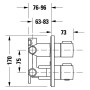 Ensemble de thermostat encastré Duravit, carré - vue détaillée