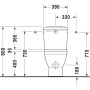 Cassetta di scarico Duravit Starck 3 per combinazione WC, collegamento dell'acqua a sinistra o a destra - vista tecnica