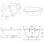 Geberit Renova asymmetrische Eck-Badewanne, rechts - Detailansicht
