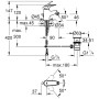 GROHE BauFlow Einhand-Bidetbatterie - technische Ansicht