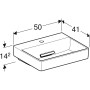 Geberit ONE Waschtisch 50 cm, Abgang horizontal, 1 Hahnloch, ohne Überlauf - Detailansicht